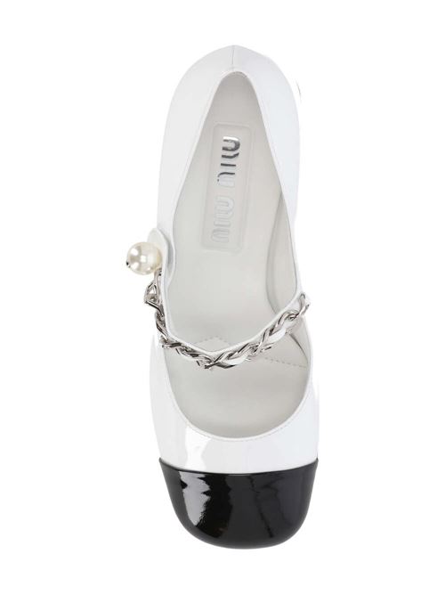 White/black calf leather pump MIU MIU | 5I248DF-Y065ZHVF0964